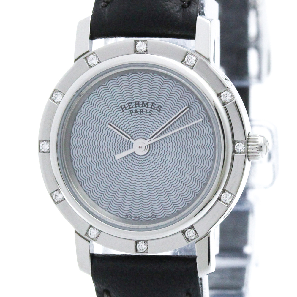 HERMES Clipper Steel Quartz Ladies Watch CL4.230 Polished